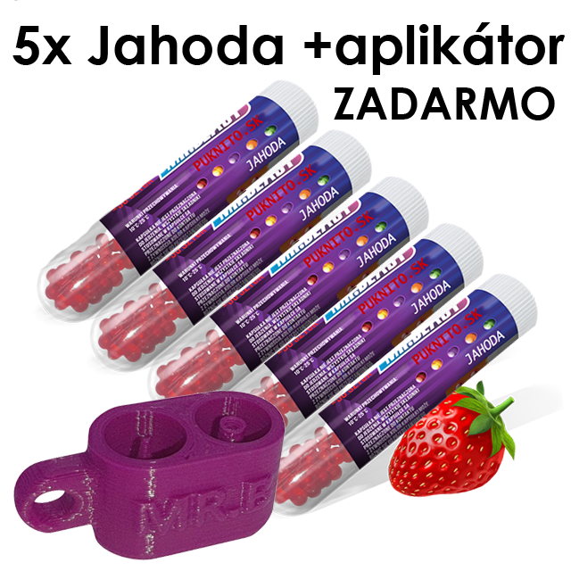 5x Jahoda + aplikátor - 500ks pukacie guľôčky